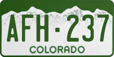 CO license plate AFH237