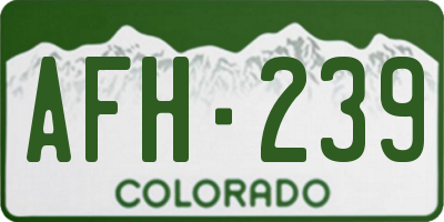 CO license plate AFH239
