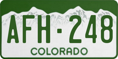 CO license plate AFH248