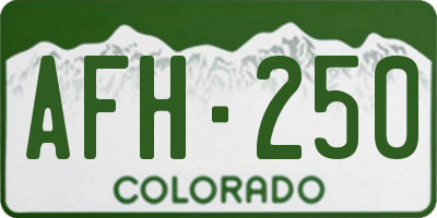 CO license plate AFH250