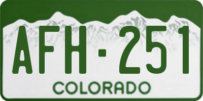 CO license plate AFH251