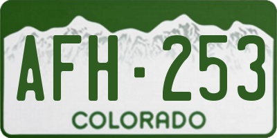 CO license plate AFH253