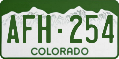 CO license plate AFH254