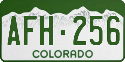 CO license plate AFH256