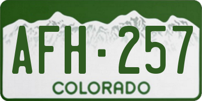 CO license plate AFH257