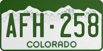 CO license plate AFH258