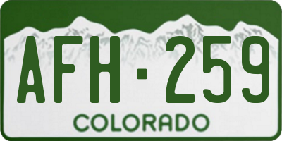 CO license plate AFH259