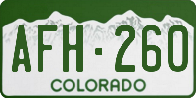 CO license plate AFH260