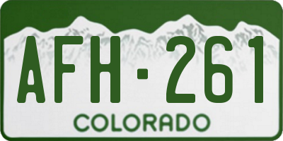 CO license plate AFH261