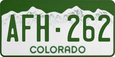 CO license plate AFH262