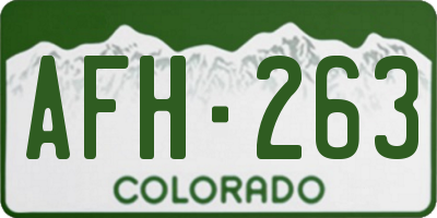CO license plate AFH263