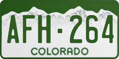 CO license plate AFH264