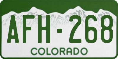 CO license plate AFH268