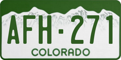 CO license plate AFH271