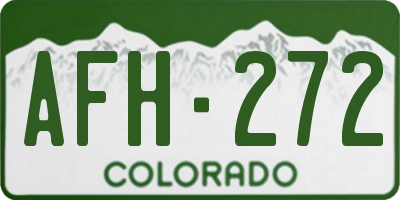 CO license plate AFH272