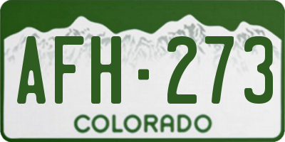CO license plate AFH273