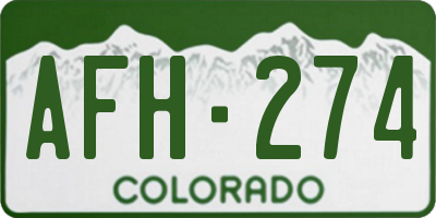 CO license plate AFH274