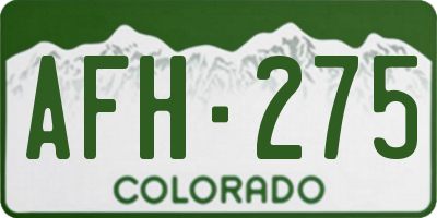 CO license plate AFH275