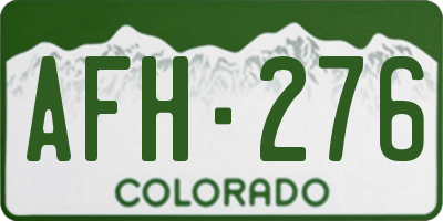 CO license plate AFH276
