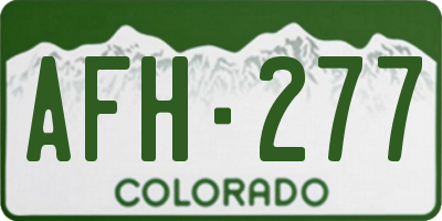 CO license plate AFH277
