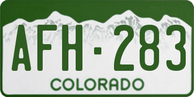 CO license plate AFH283