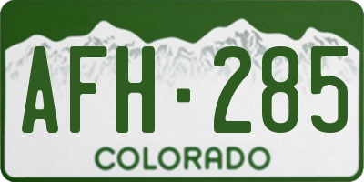 CO license plate AFH285