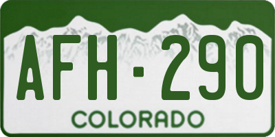 CO license plate AFH290