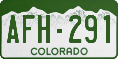 CO license plate AFH291