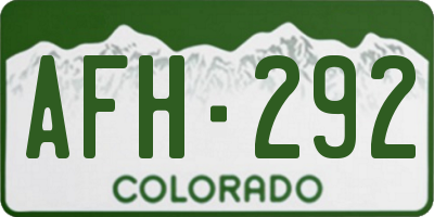 CO license plate AFH292