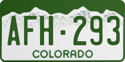 CO license plate AFH293