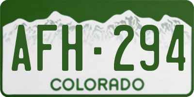 CO license plate AFH294