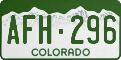 CO license plate AFH296