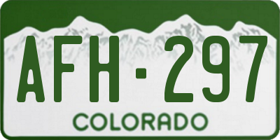 CO license plate AFH297