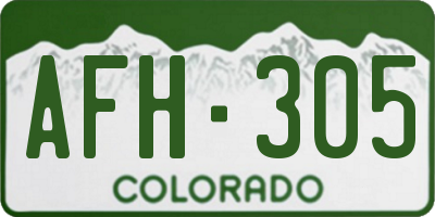 CO license plate AFH305