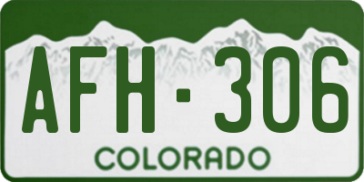 CO license plate AFH306