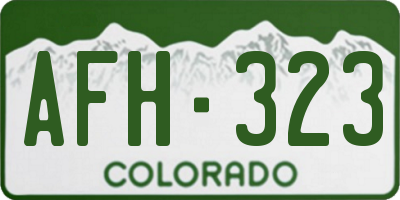 CO license plate AFH323
