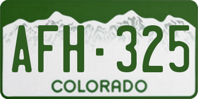 CO license plate AFH325