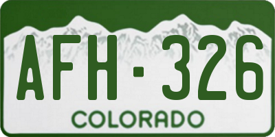 CO license plate AFH326