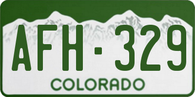 CO license plate AFH329