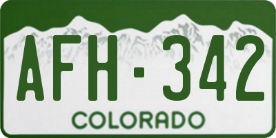 CO license plate AFH342