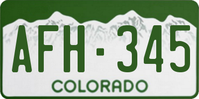 CO license plate AFH345