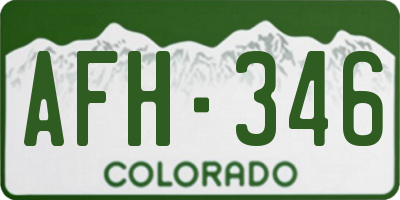 CO license plate AFH346