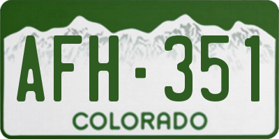 CO license plate AFH351