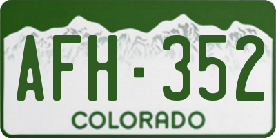 CO license plate AFH352