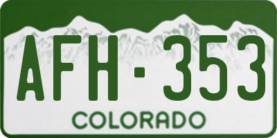 CO license plate AFH353