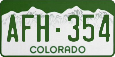 CO license plate AFH354
