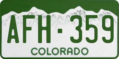 CO license plate AFH359