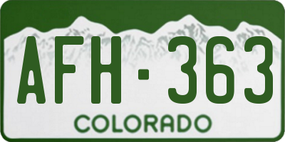 CO license plate AFH363