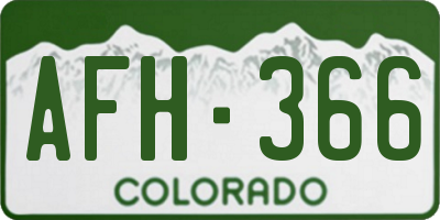 CO license plate AFH366