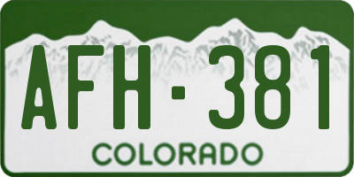 CO license plate AFH381